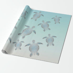 Silver Turtles Beach Style Geschenkpapier