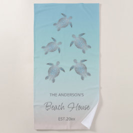 Silver Turtles Beach Style Strandtuch