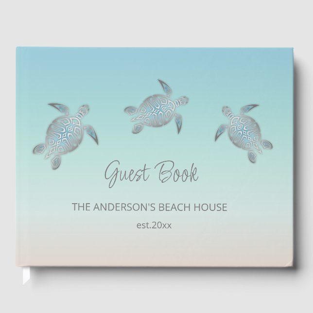 Silver Turtles Turquoise Coastal Beach House Gästebuch (Vorderseite)