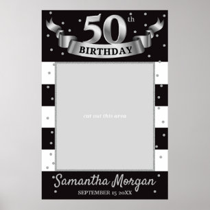 Silver und Black Birthday Foto Prop Frame jedes Al Poster
