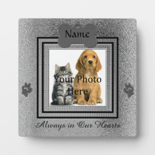 Silver und Black Custom Pet Memorial Fotoplatte
