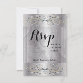Silver- und Black-Rsvp-Karte RSVP Karte