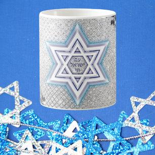 Silver und Blue Star von David, Am Yisrael Chai Kaffeetasse