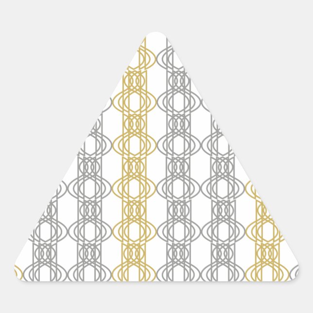Silver- und Gold-Muster Dreieckiger Aufkleber (Vorderseite)