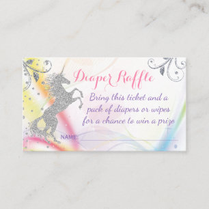 Silver Unicorn Rainbow Diaper Raffel Tickets