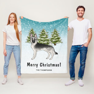 Silver verkaufte Deutschschschäfer im Winter mit N Fleecedecke