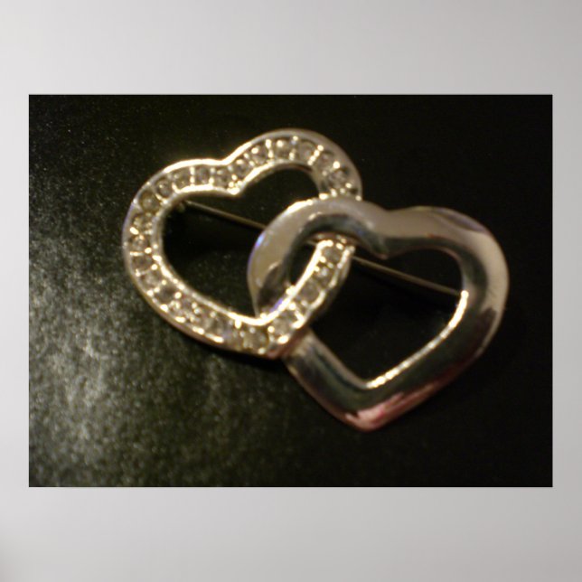 Silver verwurzelte Liebe Herz Poster (Vorne)