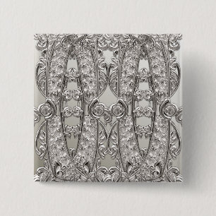 Silver Verziert Modern Button