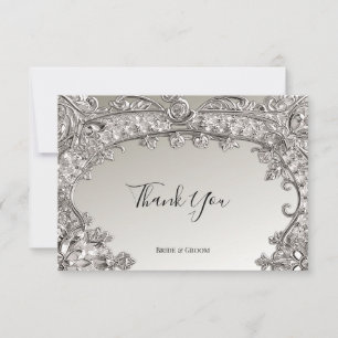 Silver Verziert Modern Danke-Card Dankeskarte