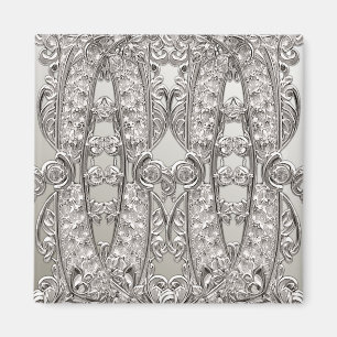 Silver Verziert Modern Magnet
