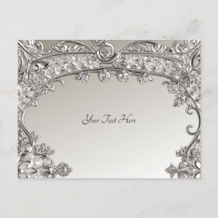 Silver Verziert Modern Postcard Postkarte