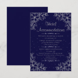 Silver Verziert Wedding Hotel Unterkunft Begleitkarte
