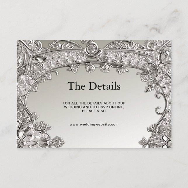 Silver Verzierte, moderne Detail-Abschlusskarte Begleitkarte (Vorderseite)