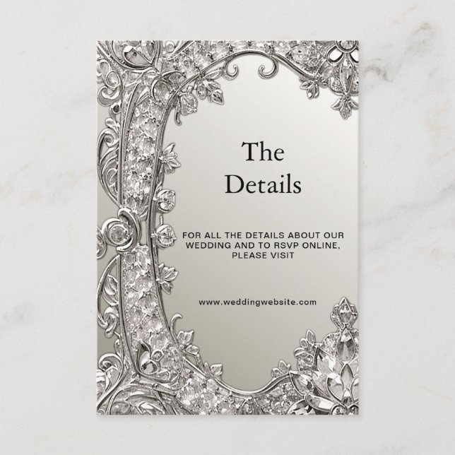 Silver Verzierte, moderne Detail-Abschlusskarte Begleitkarte