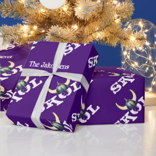 Silver Viking Helmet Skol Wrapping Paper Geschenkpapier