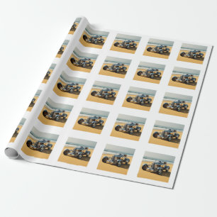 Silver Vintage Auto am Strand Geschenkpapier