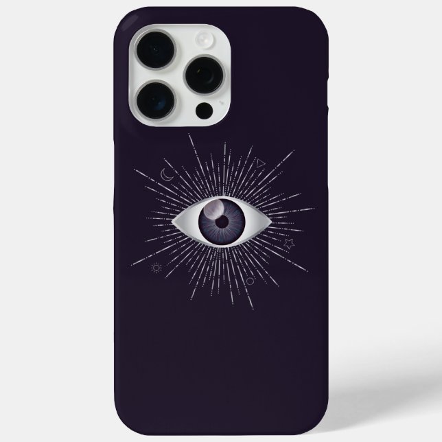 Silver & Violet Mystic Evil Eye Nazar Mati Case-Mate iPhone Hülle (Rückseite)