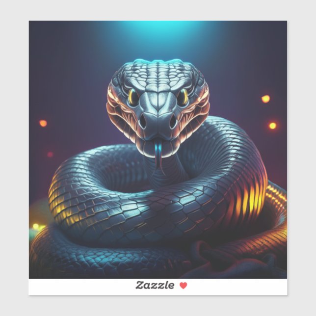 Silver Viper Snake Tongue Flicking Aufkleber (Blatt)