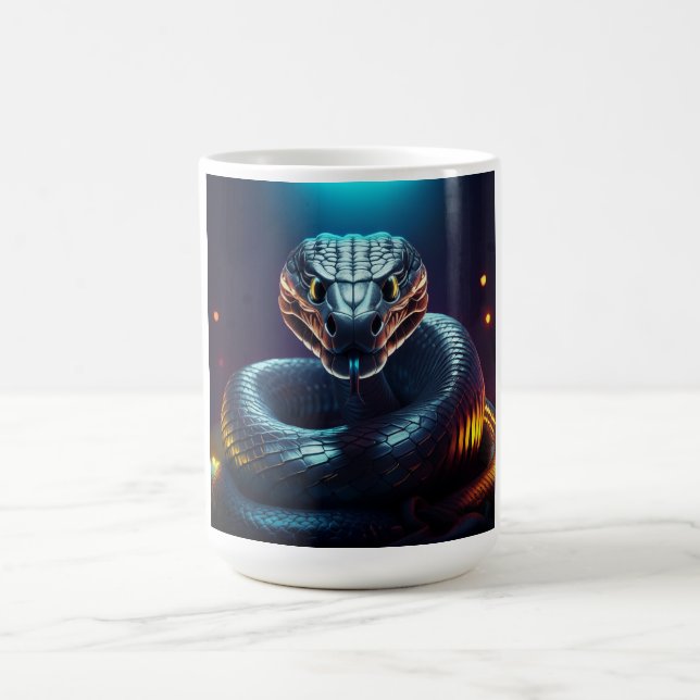 Silver Viper Snake Tongue Flicking Kaffeetasse (Mittel)