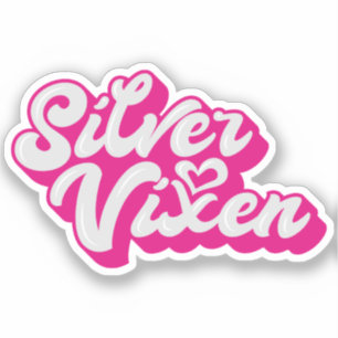 Silver Vixen Mature Woman Groovy Typografie Aufkleber