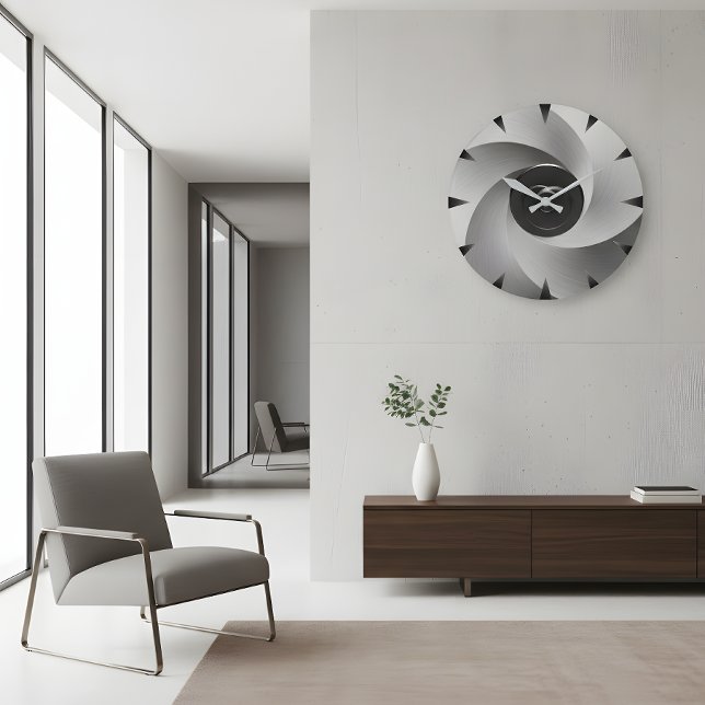 Silver Vortex Industrial Wall Clock Große Wanduhr (Von Creator hochgeladen)