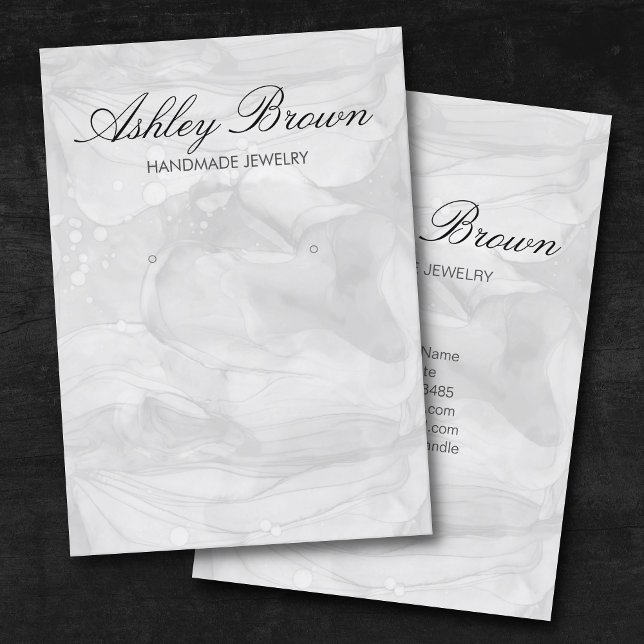 Silver Watercolor Handmade Schmuck Earring Display Visitenkarte (Von Creator hochgeladen)