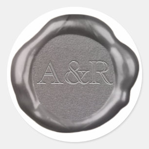 Silver Wax Siegel Sticker Monogramm,