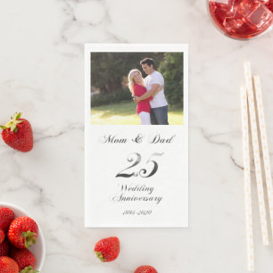 Silver Wedding 25-jähriges Jubiläum Eltern Serviette