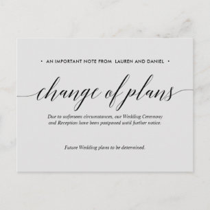 Silver Wedding Änderung der Pläne verschoben storn Ankündigungspostkarte