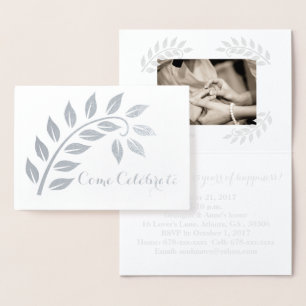 Silver Wedding Anniversary Custom Foto Einladung