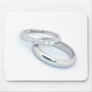 Silver Wedding Bands/Save the Date Mousepad