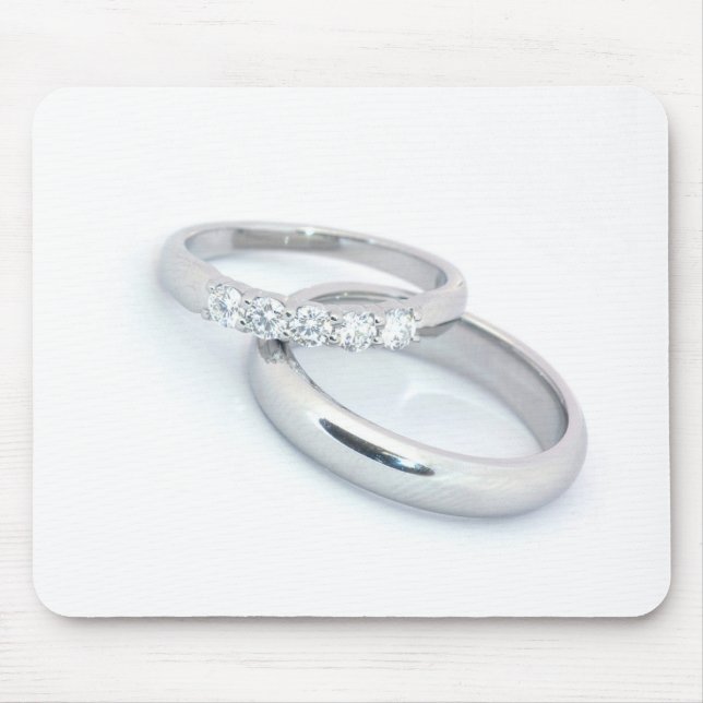 Silver Wedding Bands/Save the Date Mousepad (Vorne)