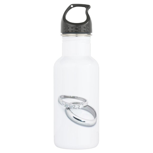 Silver Wedding Bands Save the Date Trinkflasche (Vorderseite)