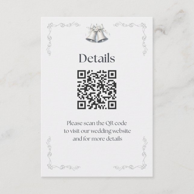 Silver Wedding Bells Details Enclosure Begleitkarte (Vorderseite)