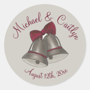 Silver Wedding Bells Verlobung Save the Date Runder Aufkleber