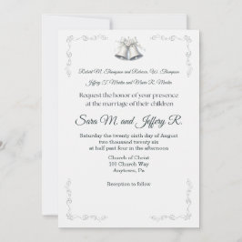 Silver Wedding Bells Wedding Invitation Einladung
