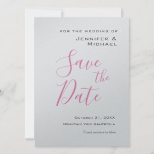 Silver Wedding Beruflich Minimalistisch modern Save The Date