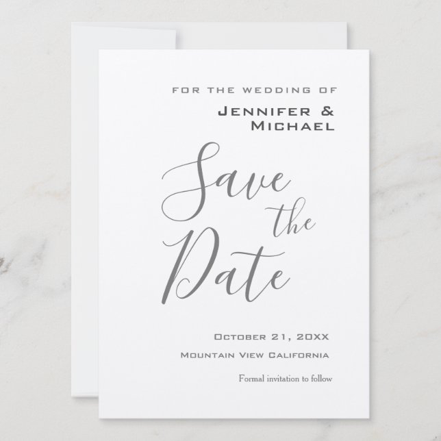 Silver Wedding Beruflich Minimalistisch modern Save The Date (Vorderseite)