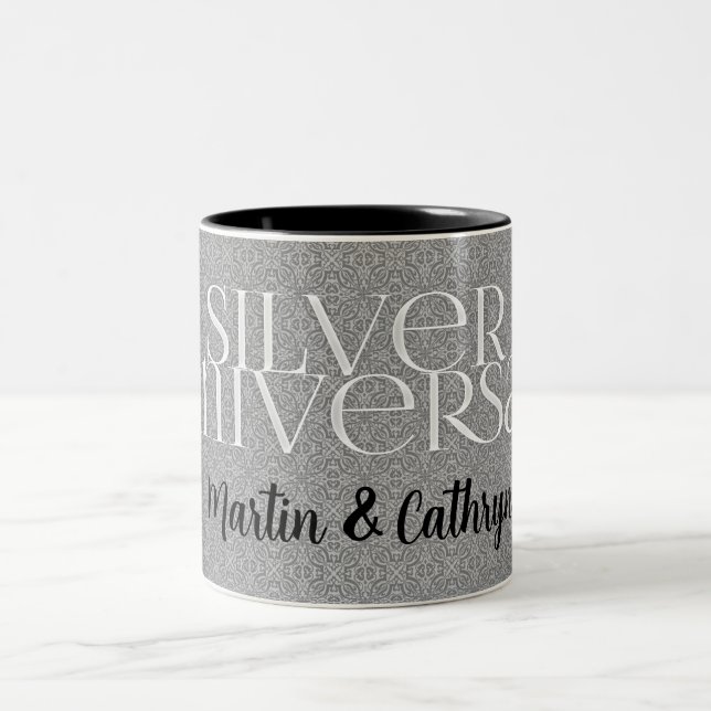 Silver Wedding Jubiläum 25. Zweifarbige Tasse (Mittel)