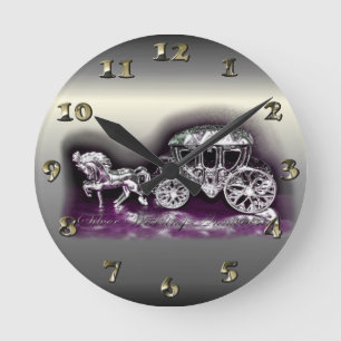 Silver Wedding Jubiläum mit einem Silbertrainer Runde Wanduhr