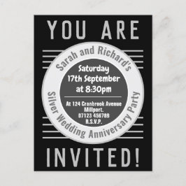 Silver Wedding Jubiläum Party Einladung Postca