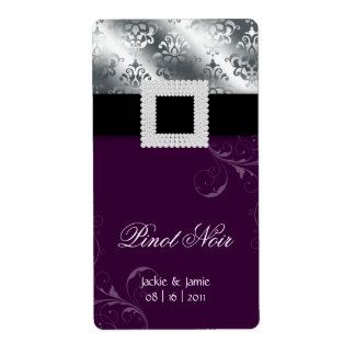 Silver Wedding Jubiläum Wein Label Jewel Lila