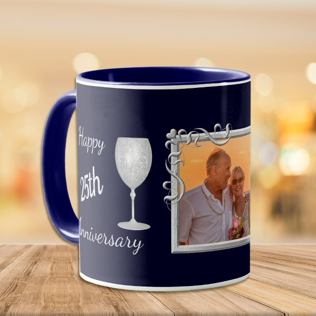 Silver Wedding Jubiläumsfoto Template Tasse (Von Creator hochgeladen)