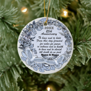 Silver Wedding Jubiläumsschmuck Keramik Ornament