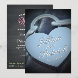 Silver Wedding Lovers Padlock Fab Spaß Einladung