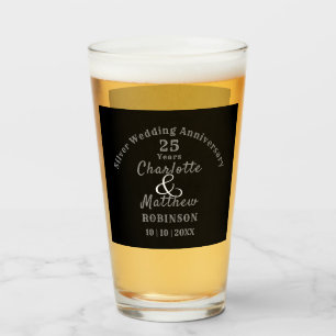 Silver Wedding Personalisiert zum 25. Jubiläum Glas