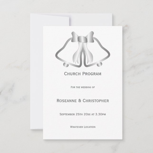 Silver Wedding Program Bells and Ribbon (Vorderseite)