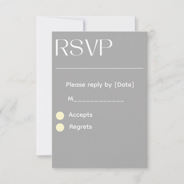 Silver Wedding RSVP Card – Editable 3.5x5 RSVP  (Vorderseite)