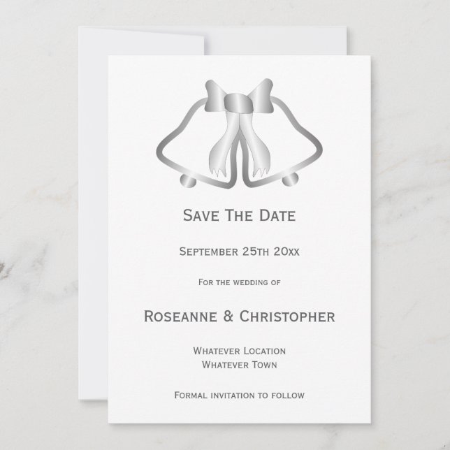 Silver Wedding Speichern Sie die Datumskartenglock Save The Date (Vorderseite)