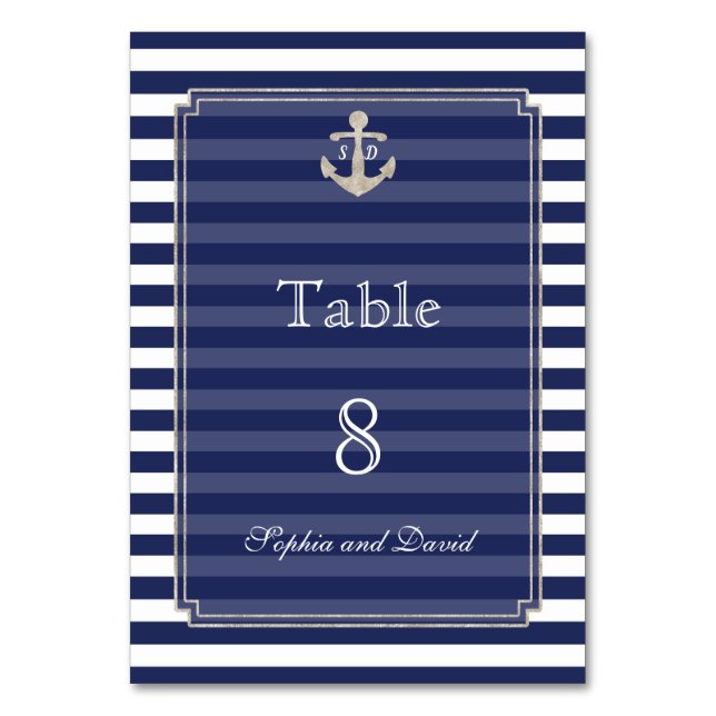 Silver WeddingTable Number Tischnummer (Vorderseite)